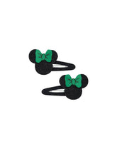 Jolly Minnie: Green Bow Minnie Snap Clips